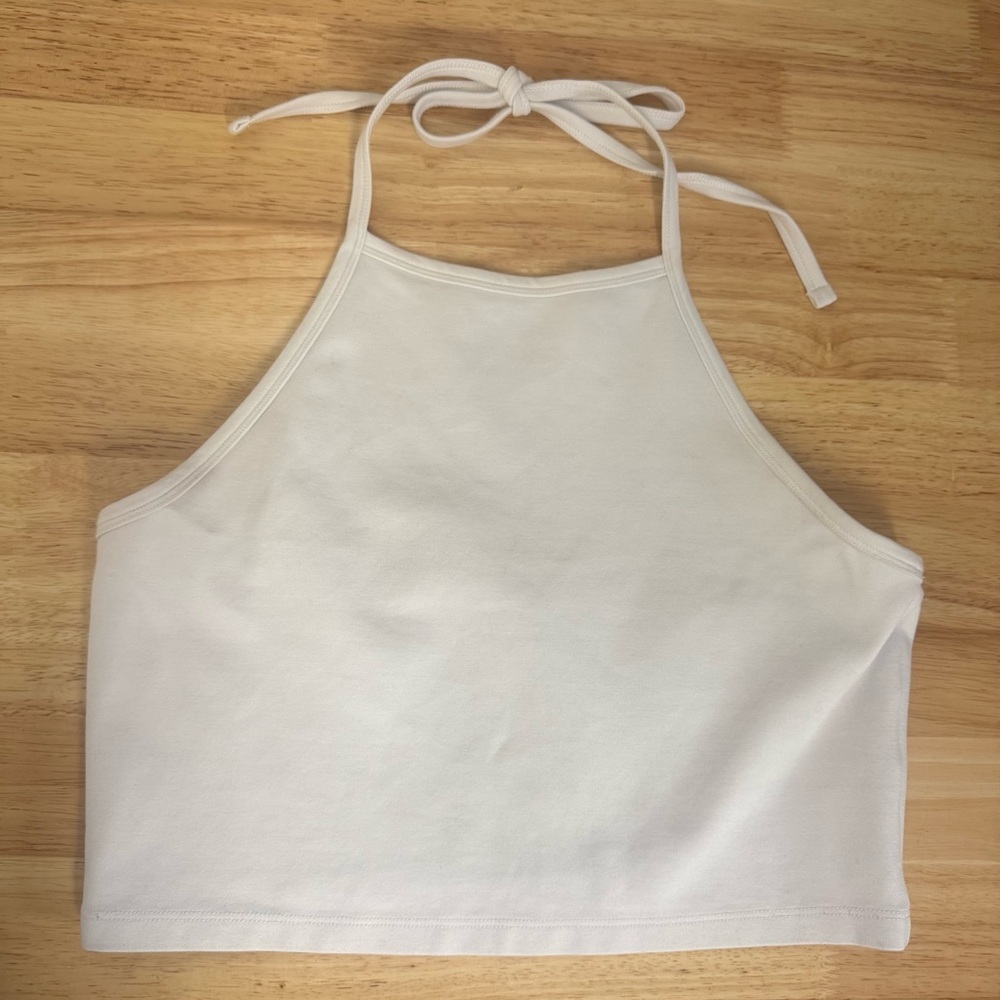 Sunday Best White Halter Crop Top